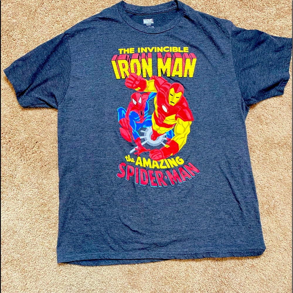 Marvel Iron man and Spider-Man shirt